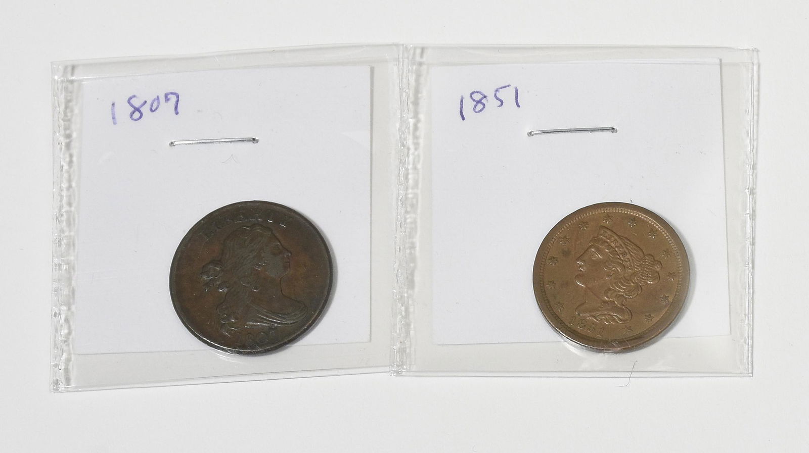1807 and 1851 US half cents (1 of 3)
