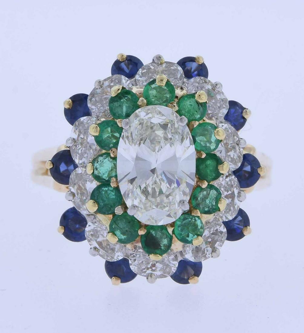 Fine Oscar Heyman 18k Diamond and Colored Stone Ring (1 of 7)