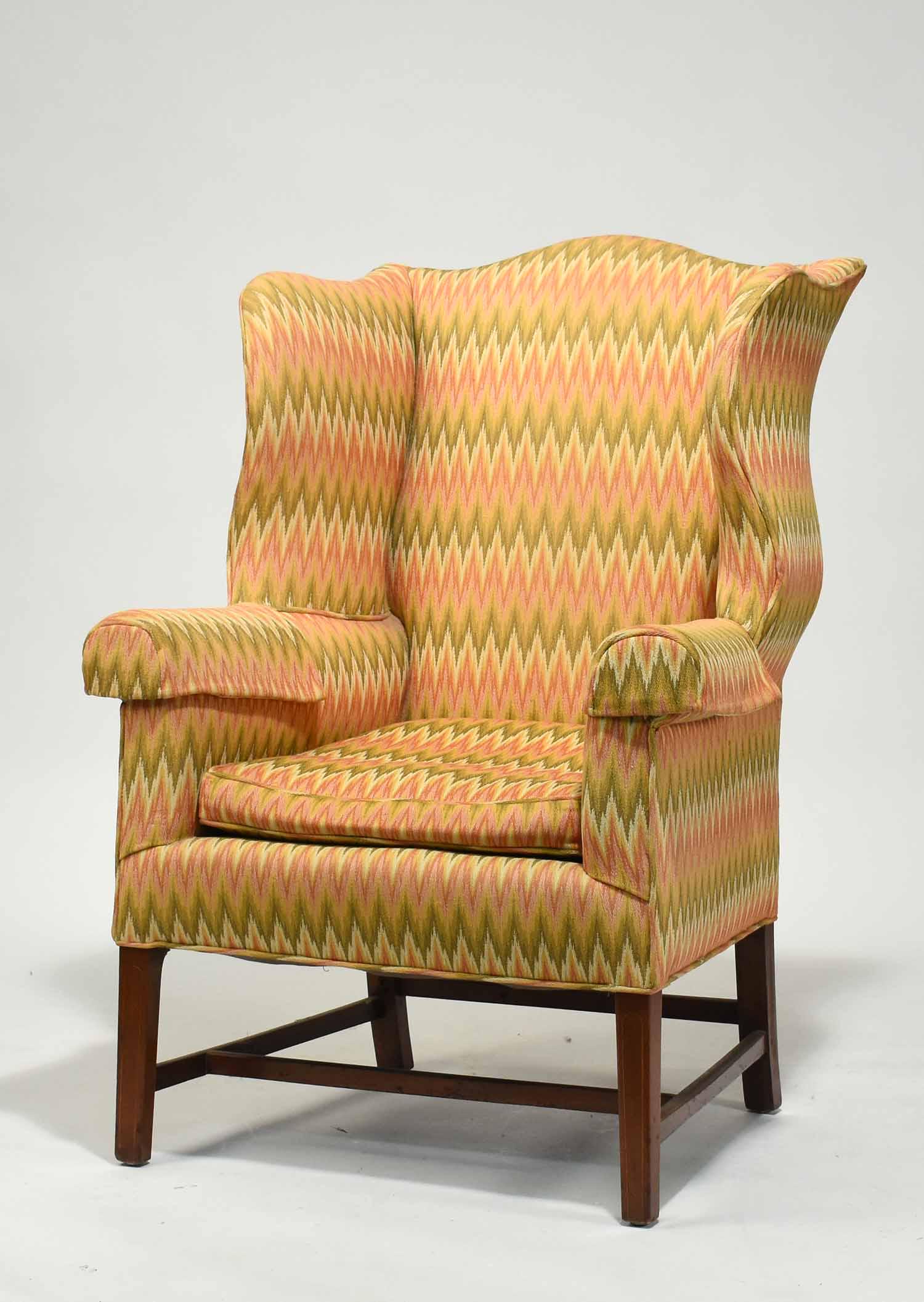 Inlaid Federal Mahogany Wing Chair (1 of 7)