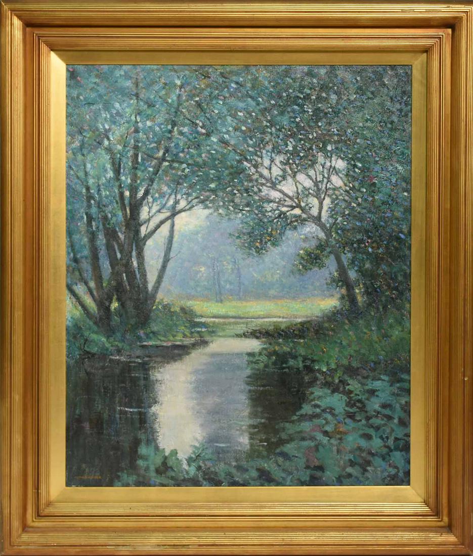 Arthur Hoeber Oil, “An Essex Stream” (1 of 7)