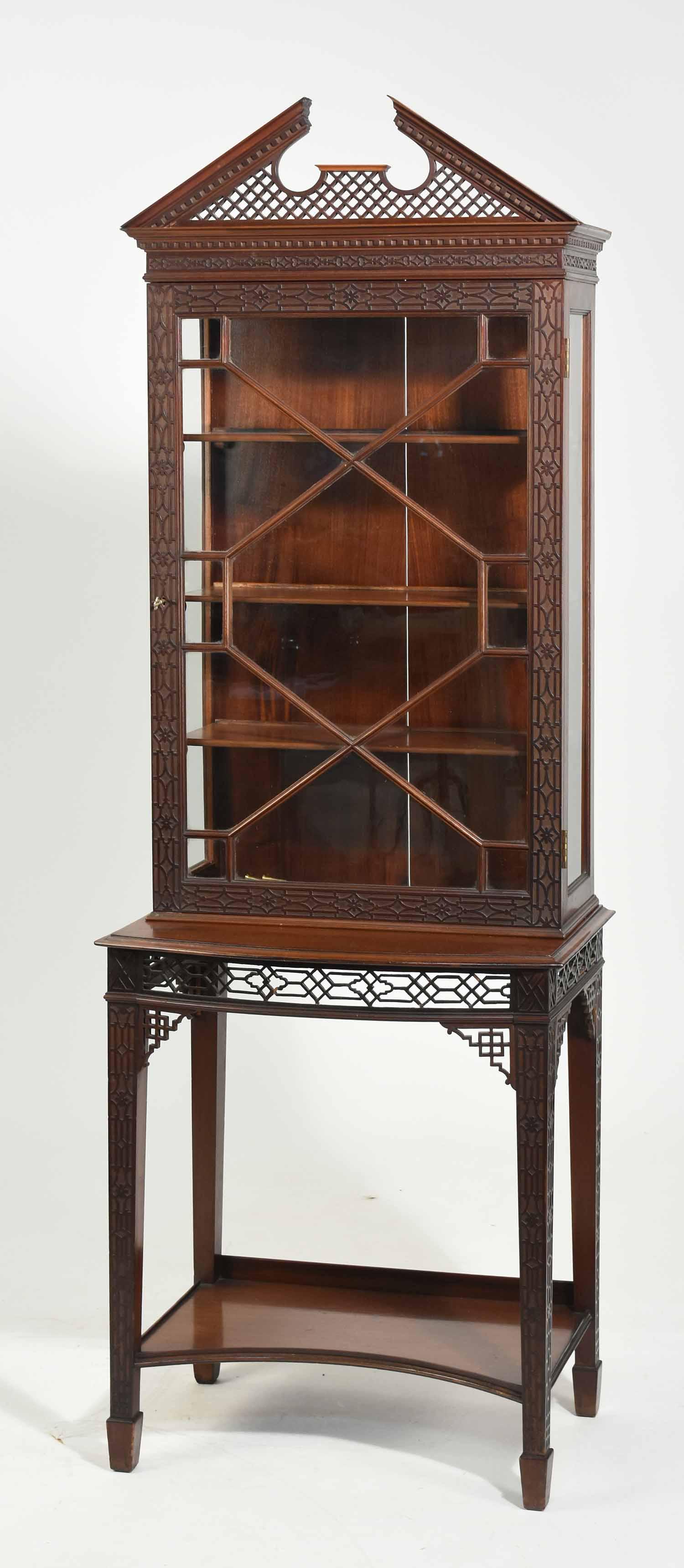 Carved Mahogany Display Cabinet (1 of 8)