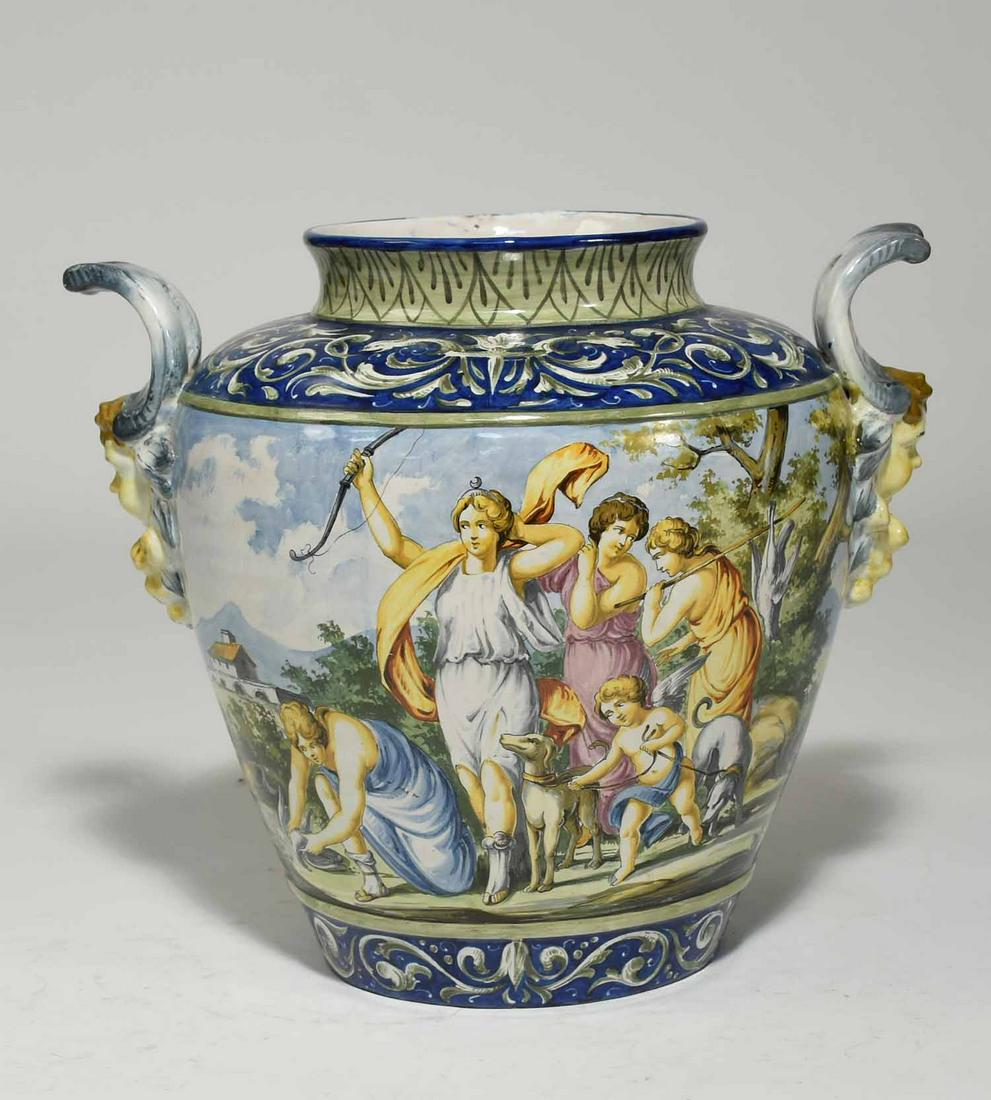 Large 19th C. Italian Majolica Urn (1 of 6)