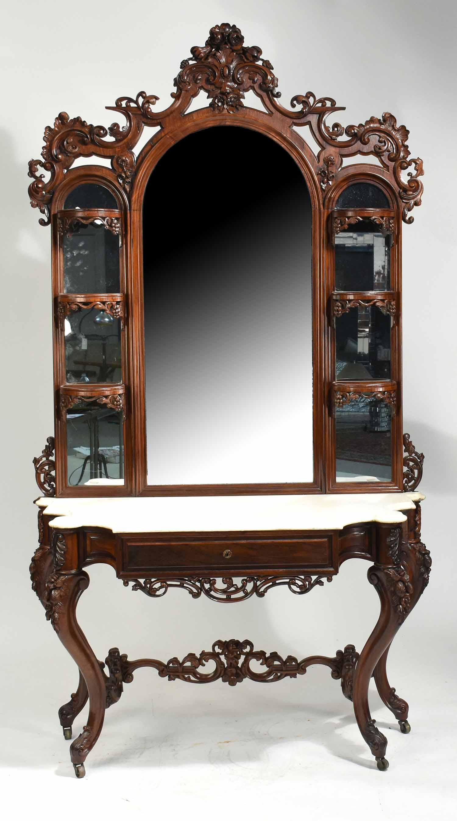 Victorian Rosewood Marble Top Pier Table (1 of 15)