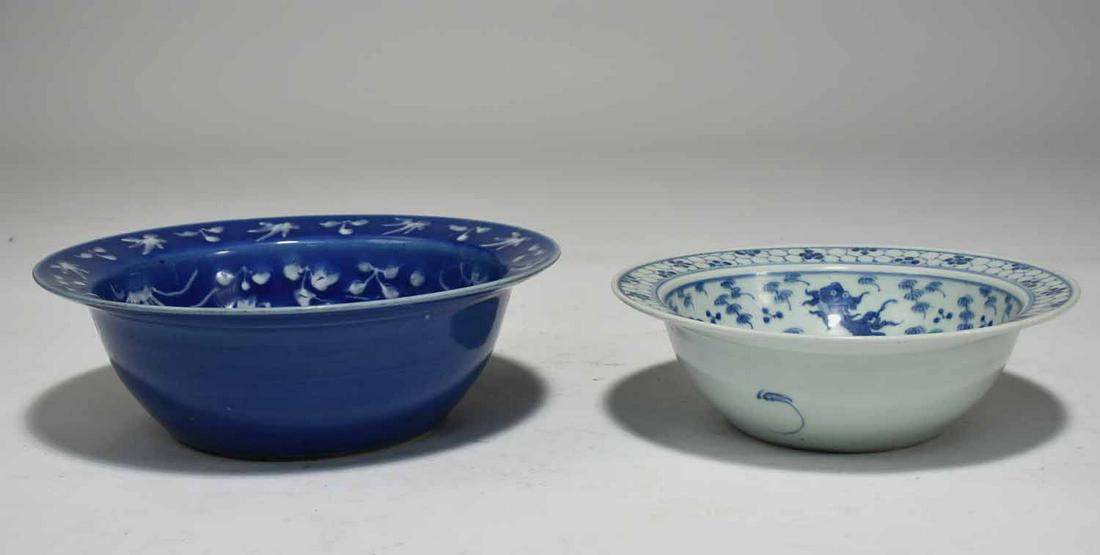 Two Chinese Porcelain Blue and White Basins (1 of 7)