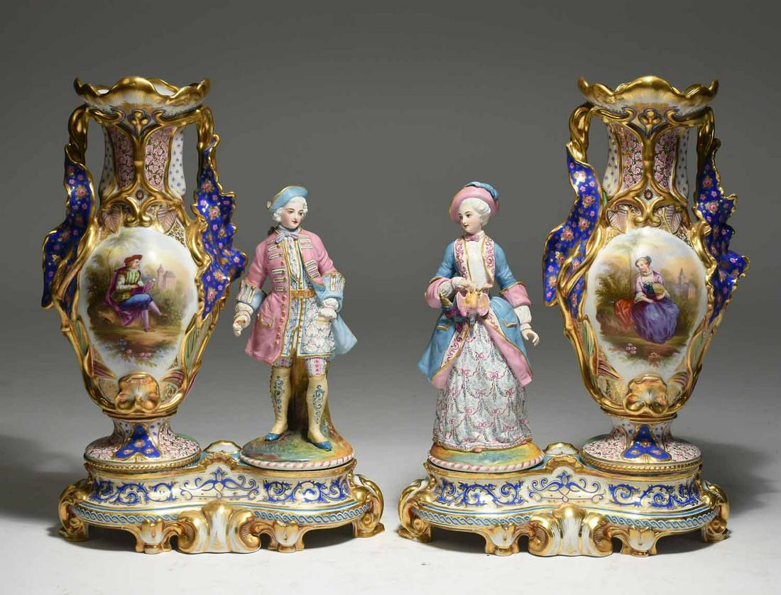 Pair of French Porcelain Garnitures (1 of 11)