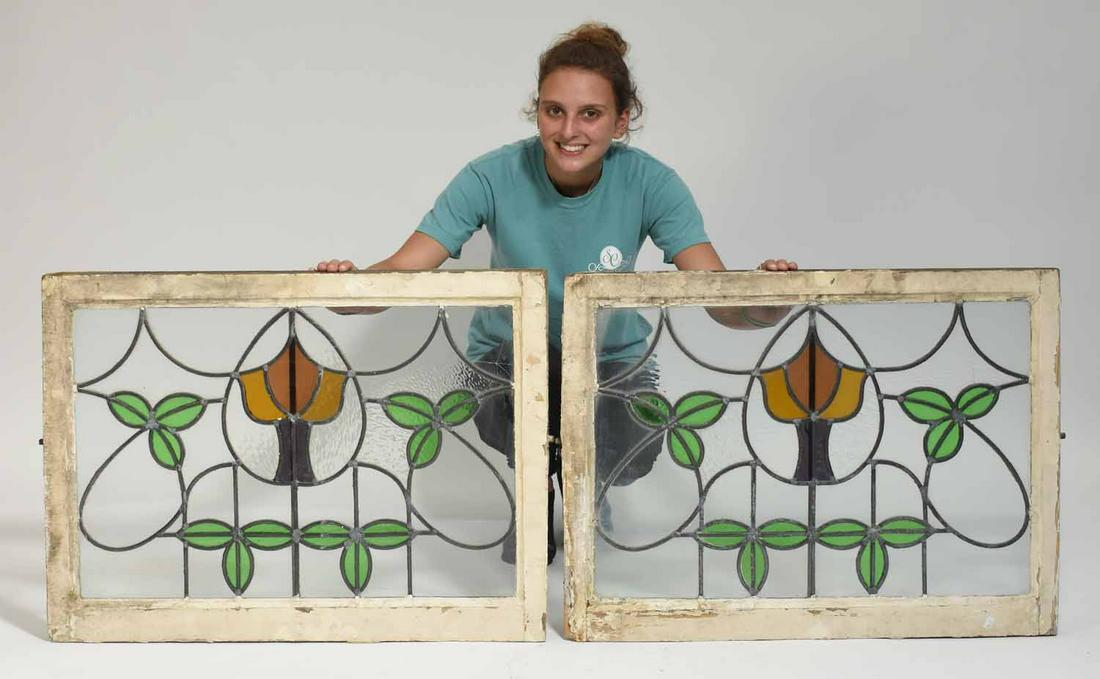 Two Antique Stained Glass Windows (1 of 7)