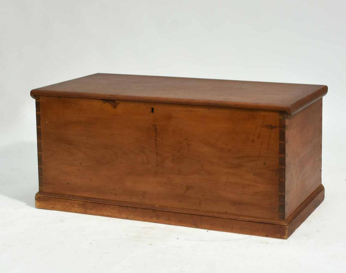 Country Pine Blanket Box: Country pine blanket box, with till on molded base, 43"L x 21"H x 19"D.