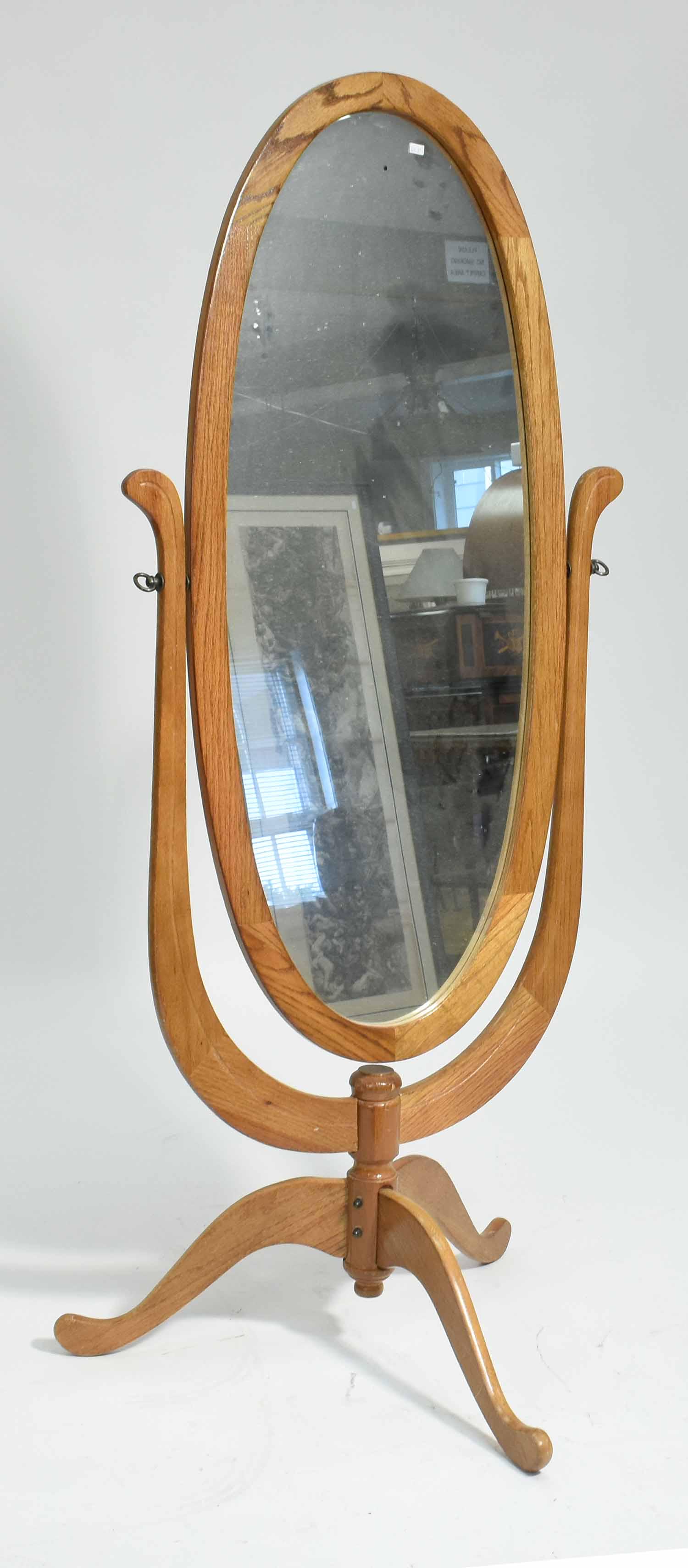 Modern Oak Cheval Mirror (1 of 4)