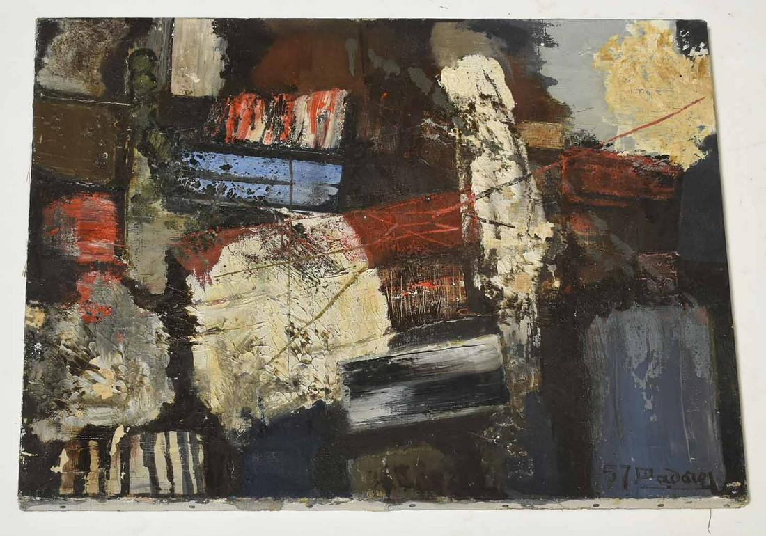 Mid-Century Abstract Oil on Canvas (1 of 5)