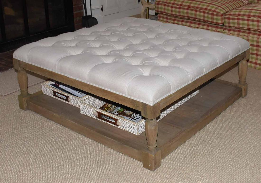 Tufted Upholstered Ottoman (1 of 3)