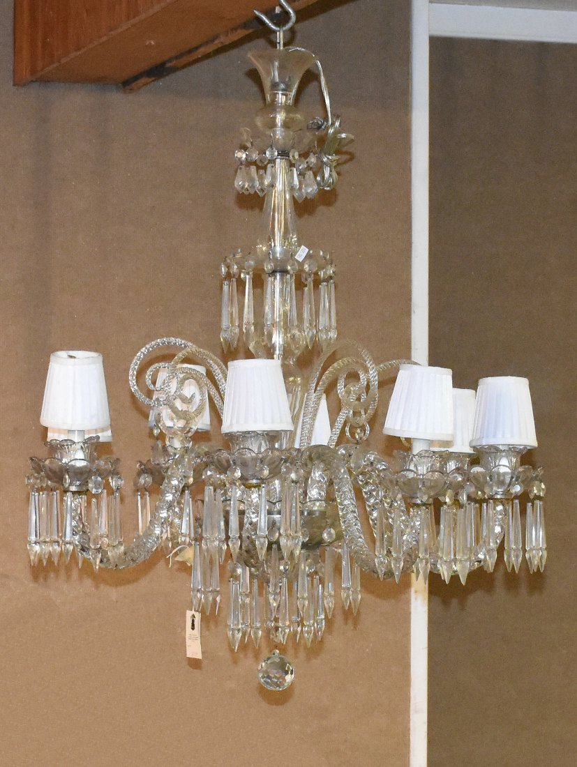 Italian Thirteen Light Drop Crystal Chandelier, Empire Style (26 Italian Thirteen Light Drop Crystal Chandelier, Empire Style (26