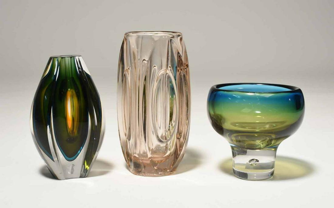 Three Art Glass Vases (1 of 6)