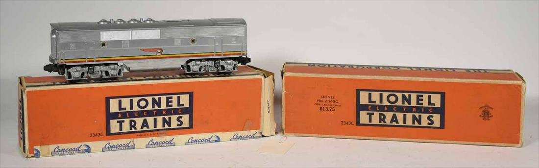 Lionel 2343C Santa Fe F3 B unit Diesels (2): Lionel 2343C Santa Fe F3 B unit Diesels (2). Original boxes