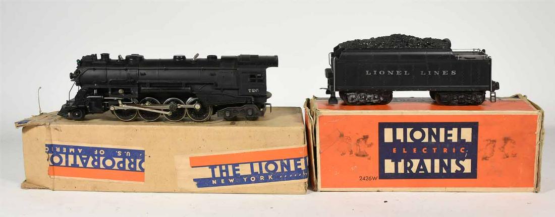 Lionel 726 Berkshire steam locomotive, 2624W tender: Lionel 726 Berkshire steam locomotive, 2624W tender, original boxes