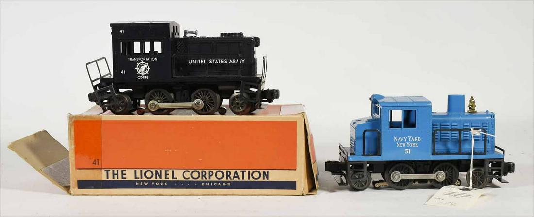 Lionel Switchers 41 U.S. Army, 51 U.S. Navy: Lionel Switchers 41 U.S. Army, 51 U.S. Navy one good box.