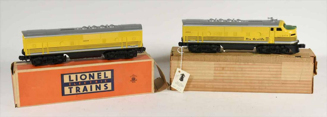 Lionel 2379 Rio Grande F3 AB Diesel Units: Lionel 2379 Rio Grande F3 AB Diesel Units, original boxes