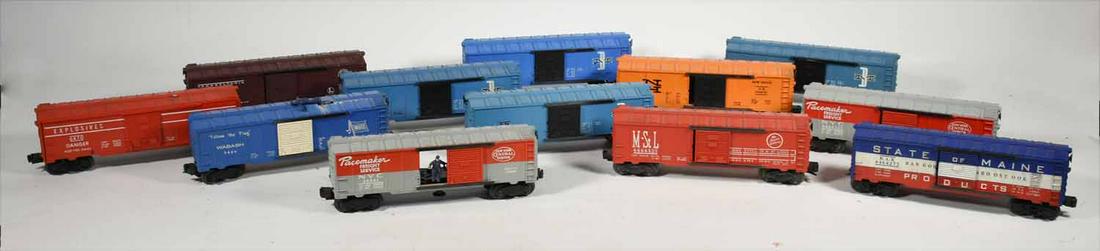 Lionel Boxcar Lot: Lionel Boxcar Lot, 12 Total, 6464 (8), 3484, 6470, 3424, 3494