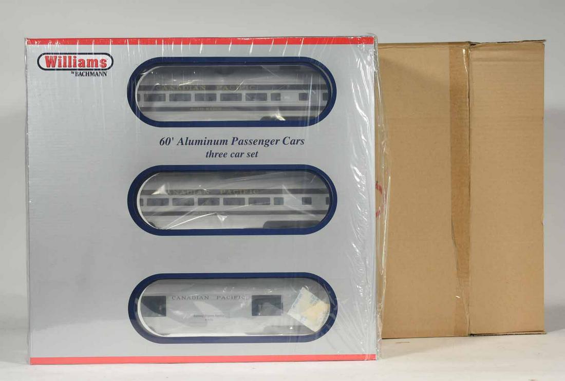 Williams Canadian Pacific Aluminum Streamliners: Williams 43050 Canadian Pacific 60 ft. Aluminum Streamliners 3-car Add on set, original boxes.