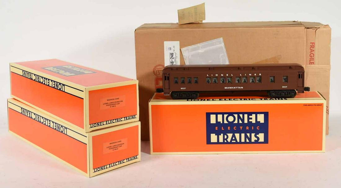 Lionel Madison Cars: Lionel Madison Cars 19015, 19016, 19017, original boxes.