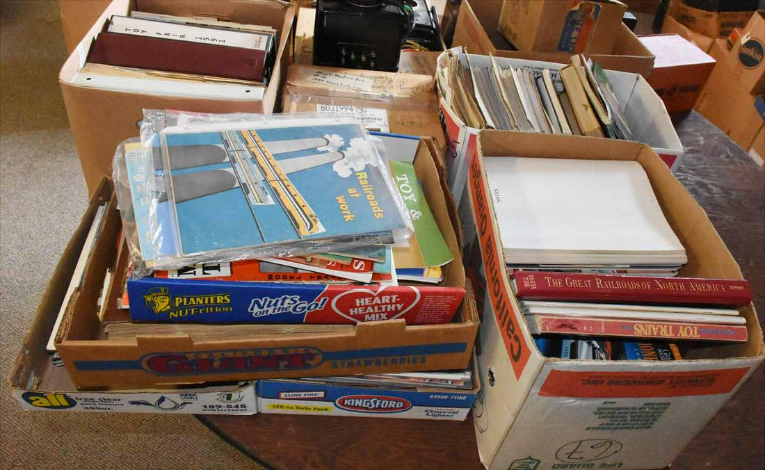 Large Paper Lot, Books, Catalogs, Mint Dealers Box: Large Paper Lot, Books, Catalogs, Mint Dealers Box of 50, 1994 Catalogs, Lionel, American Flyer and more