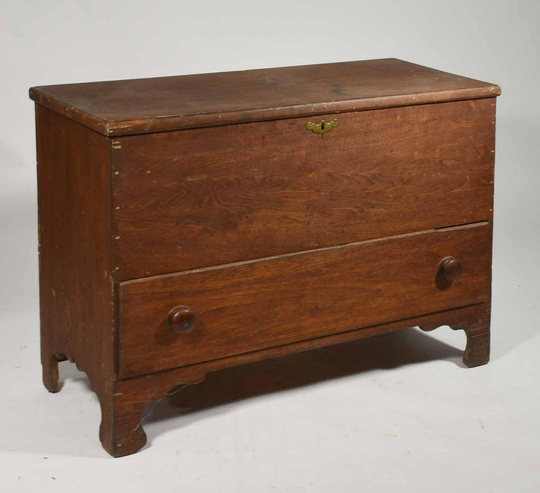 19th C. PA walnut one drawer blanket chest: 19th C. PA walnut one drawer blanket chest on a cut out base 39"W. x 30"H. x 18"D.