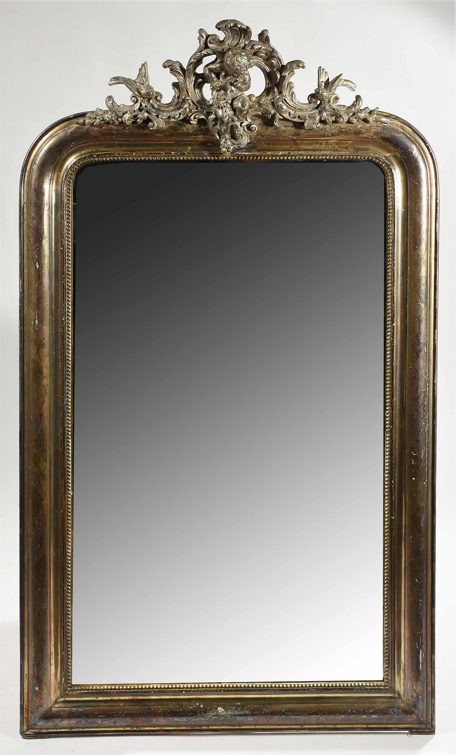 19th C. French silver gilt mirror (1 of 4)