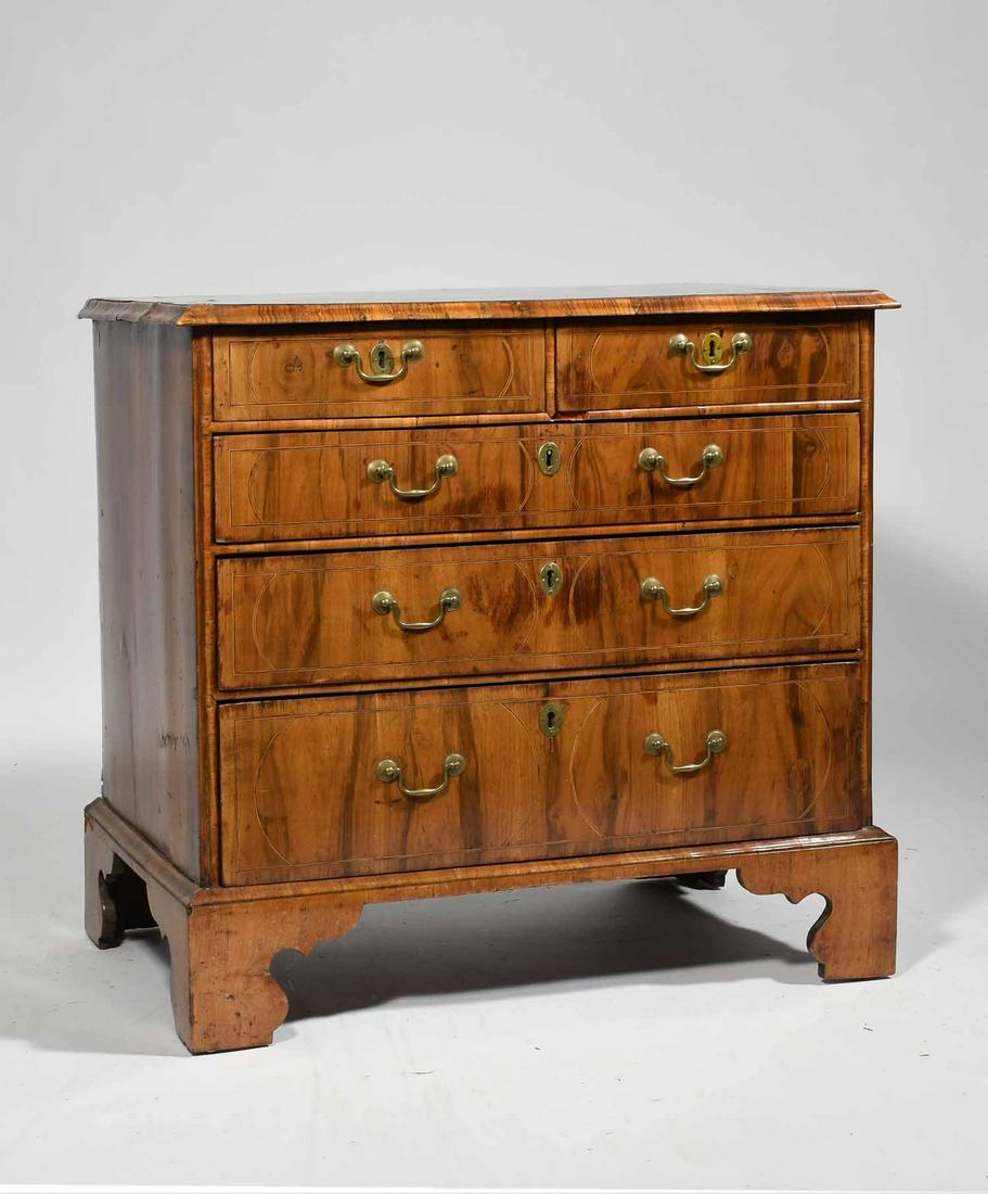 Diminutive 18th C. English Chippendale inlaid burl (1 of 4)