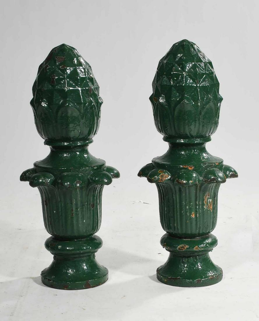 Pr of cast iron pineapples finials (1 of 6)