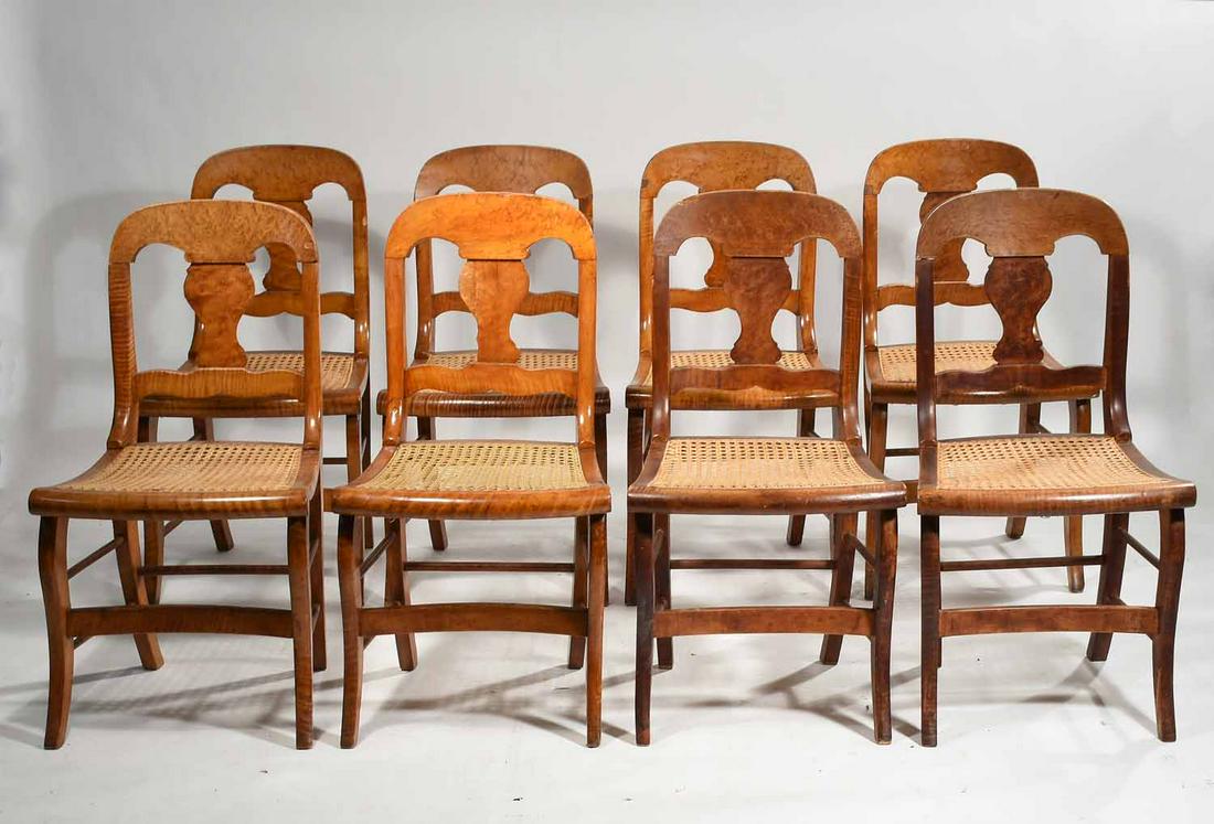 Set of 8 birdseye maple chairs (1 of 6)