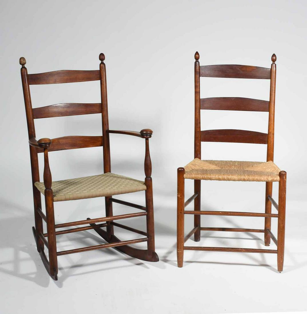 Shaker rocker and side chair (1 of 3)