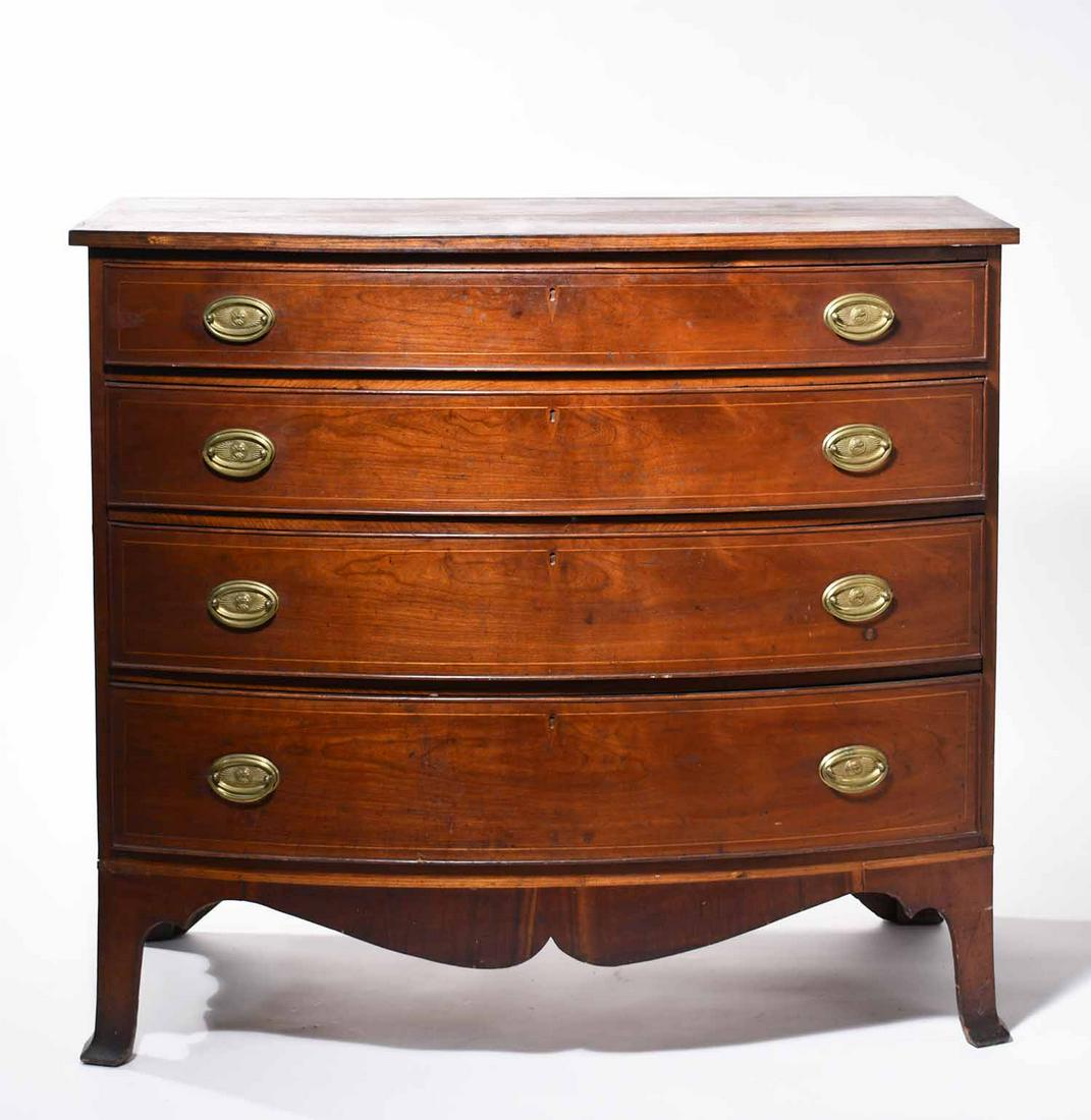 19th C. N.E. Federal bow front chest (1 of 6)