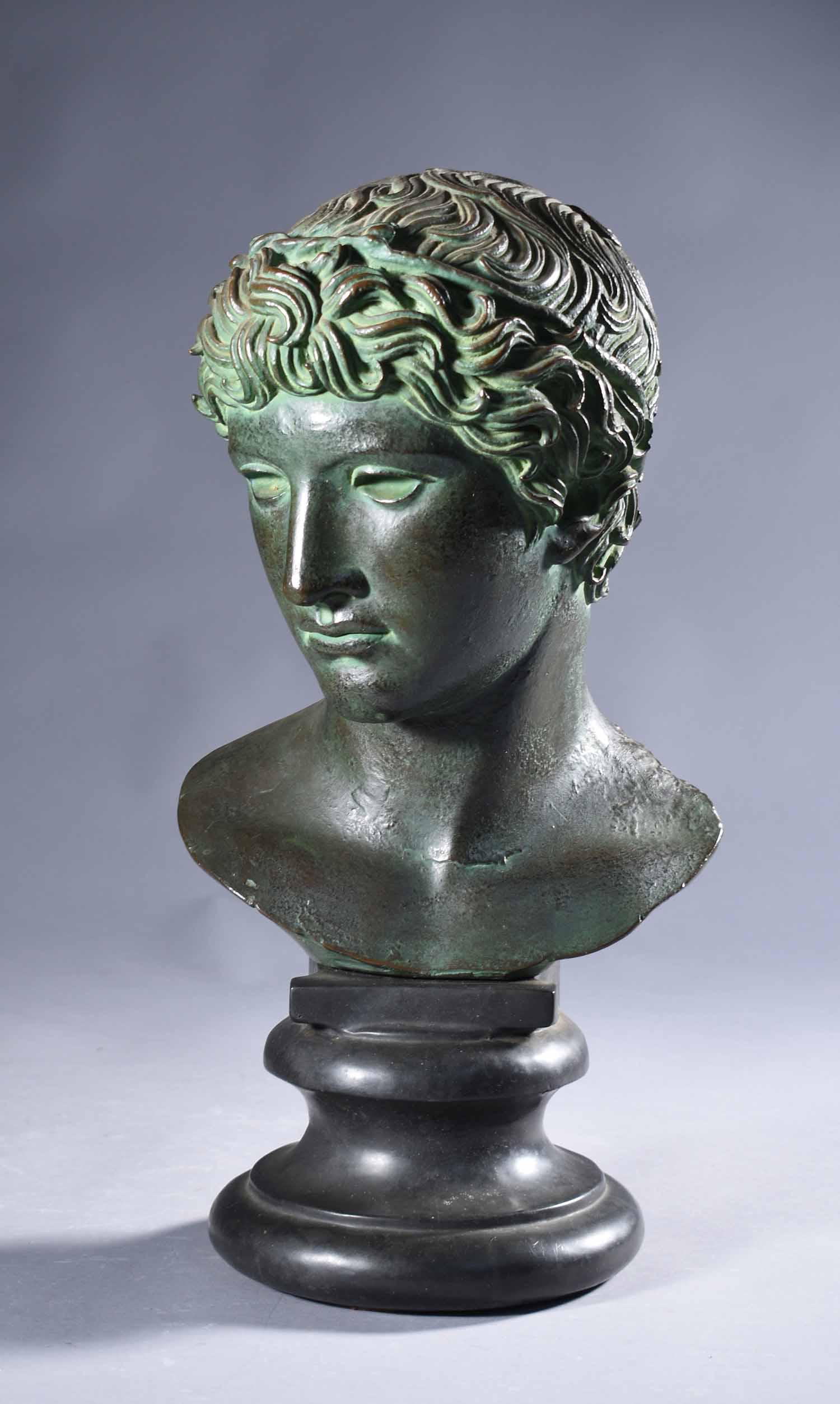 Greco-Roman redware bust, Alva Studios (New York), 1955: Greco-Roman redware bust, Alva Studios (New York), 1955. Incised "Alva Studios 1955" on reverse. Height 17 3/4"