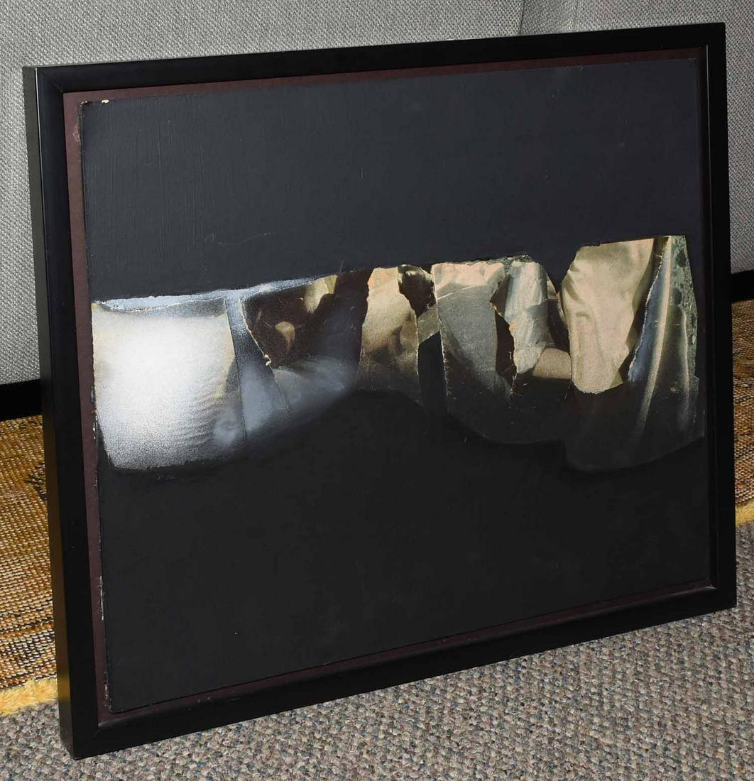 Rudolf Baranik. Lumen 2, circa 1970's. Collage on board: Rudolf Baranik (Lithuanian-American, 1920 - 1998). Lumen 2, circa 1970's. Collage on board with Lerner-Heller Gallery label on reverse, 14 1/4" x 16". Frame 16 1/4” x 17 5/8”. This artist