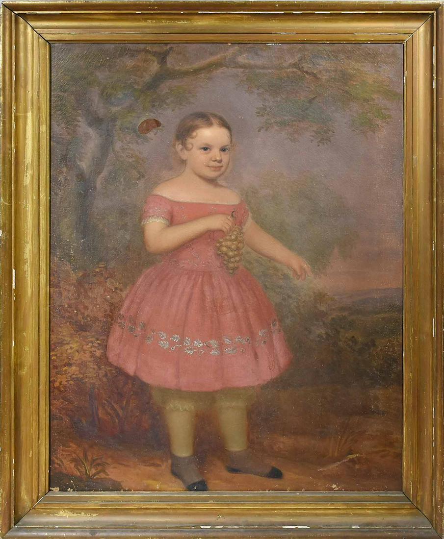 MID 19TH C., O/C, AMERICAN SCHOOL, PORTRAIT OF A YOUNG (1 of 9)