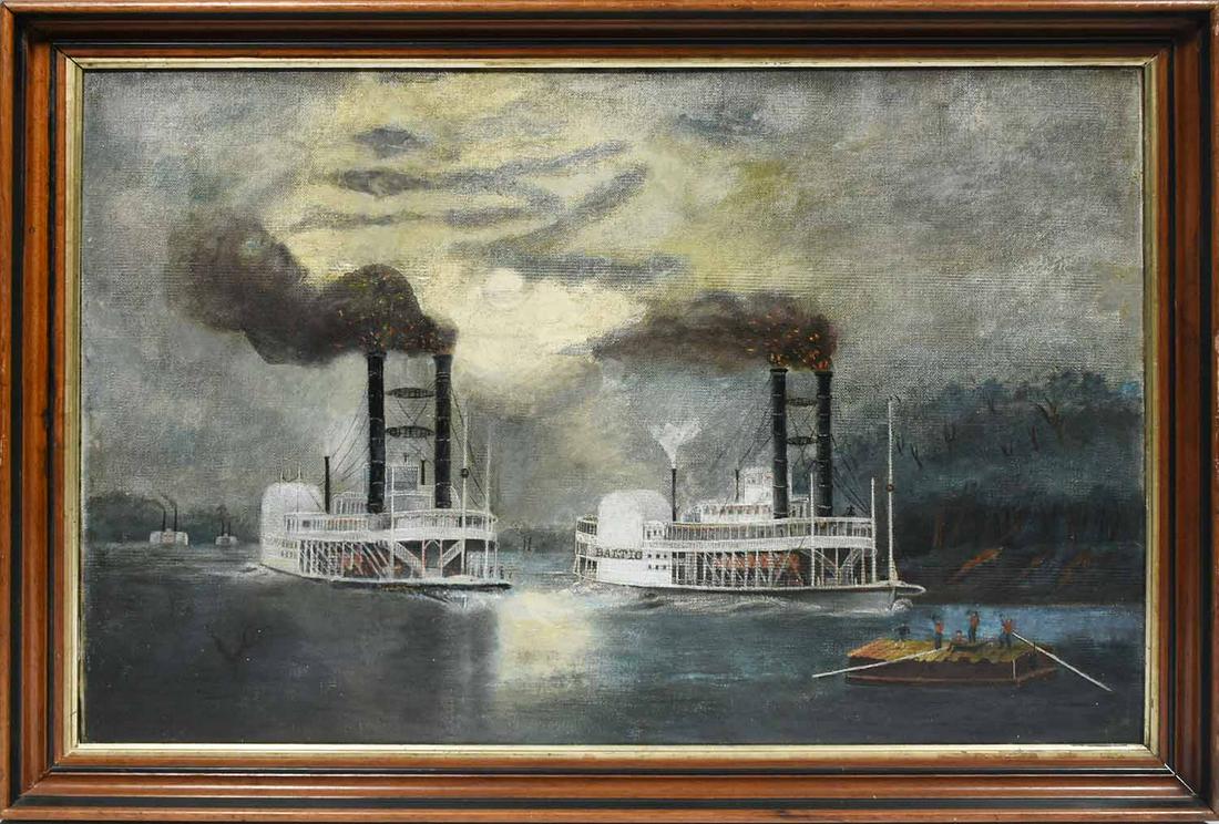 PRIMITIVE O/C, TWO RIVER PADDLE WHEELER BOATS (1 of 6)