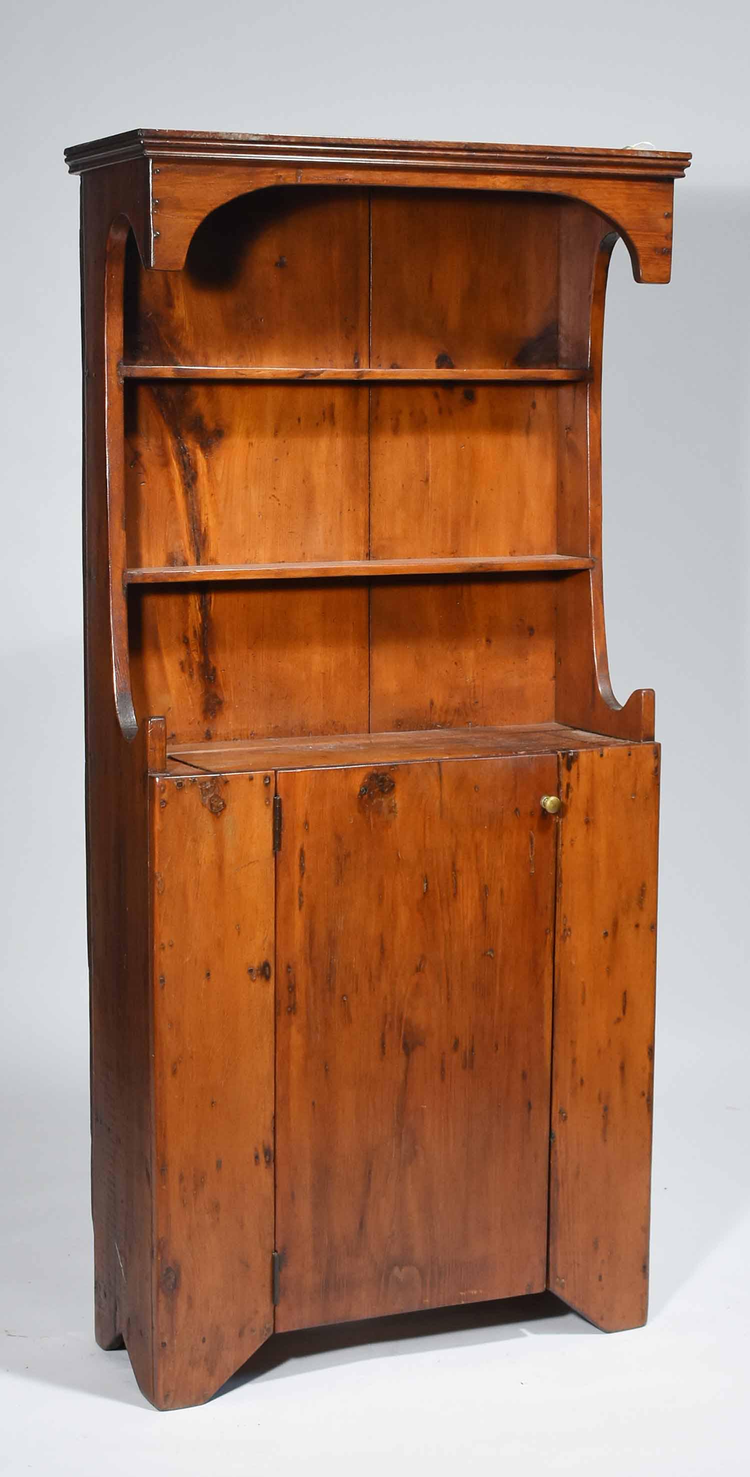 19TH C. NEW ENGLAND PINE SMALL SIZE SET-BACK CUPBOARD (1 of 6)