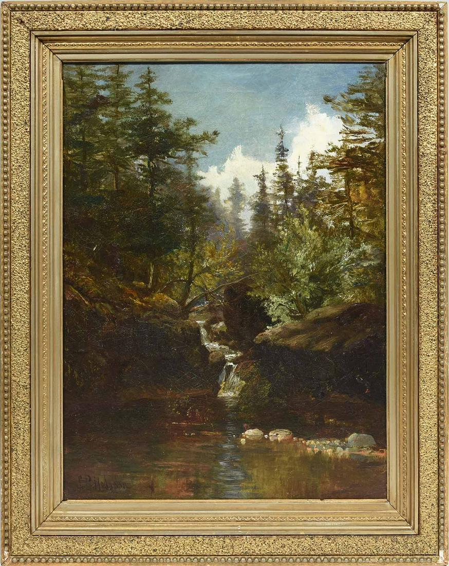 SYLVESTER PHELPS HODGDON, 19TH C. O/C, NH WOODLAND (1 of 8)