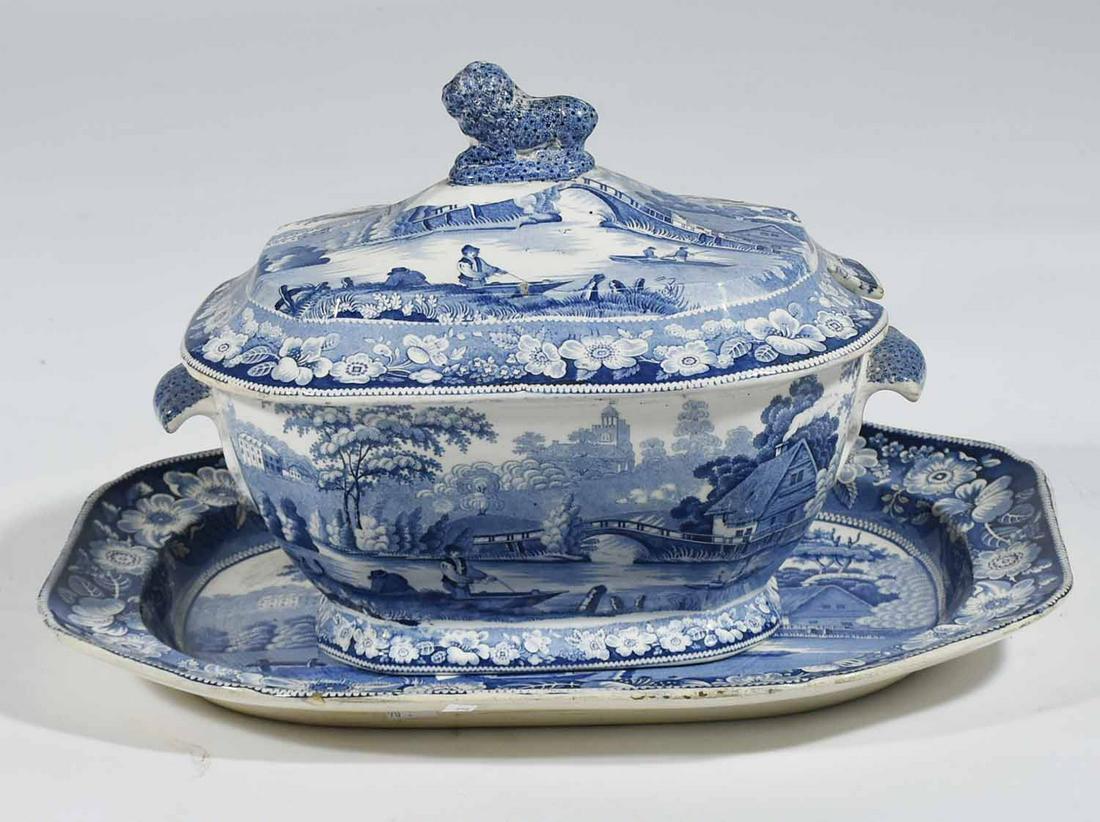 WILD ROSE HISTORICAL BLUE STAFFORDSHIRE (1 of 13)