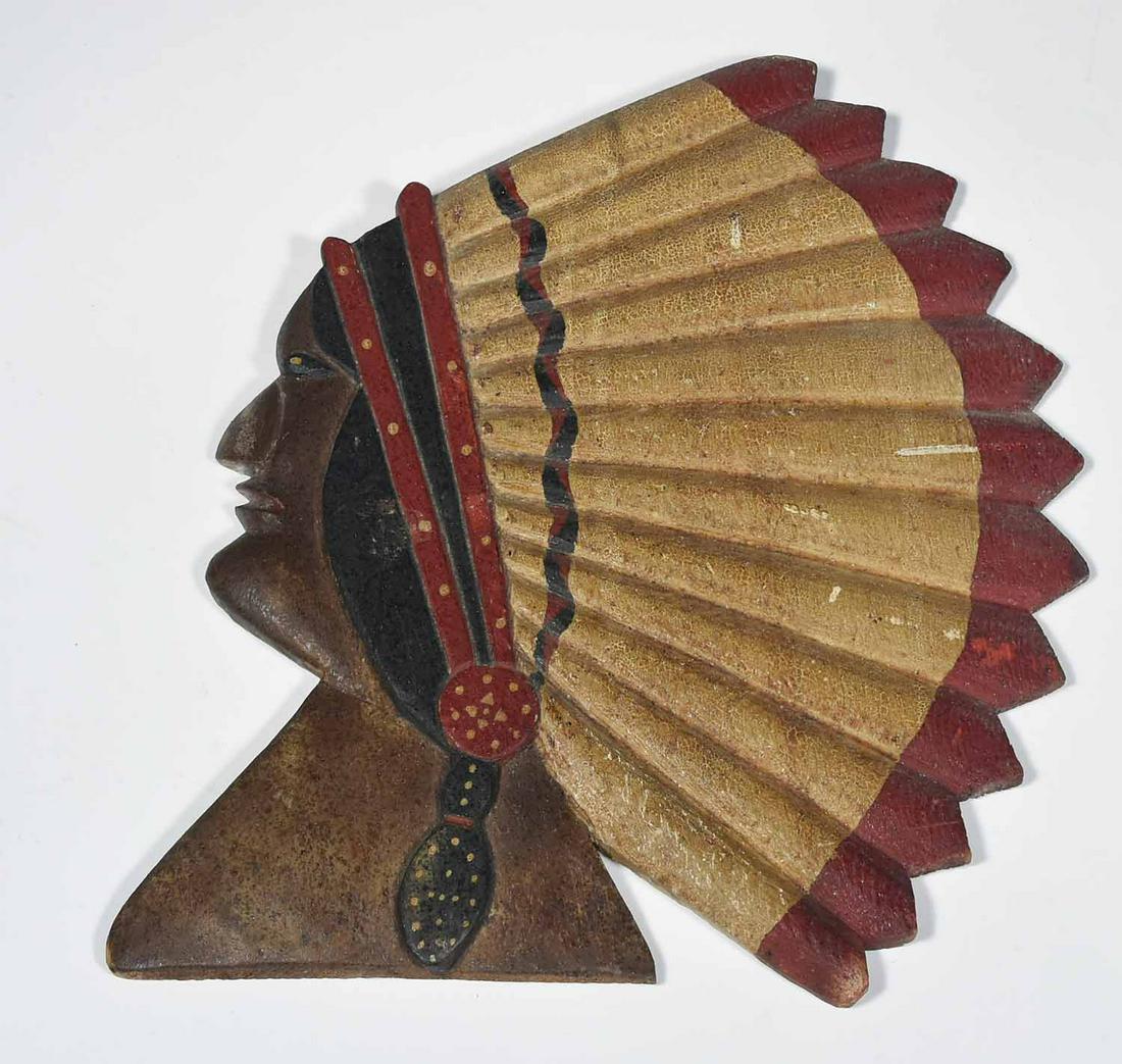 EARLY HAND-CARVED AND PAINT-DECORATED NATIVE AMERICAN (1 of 5)