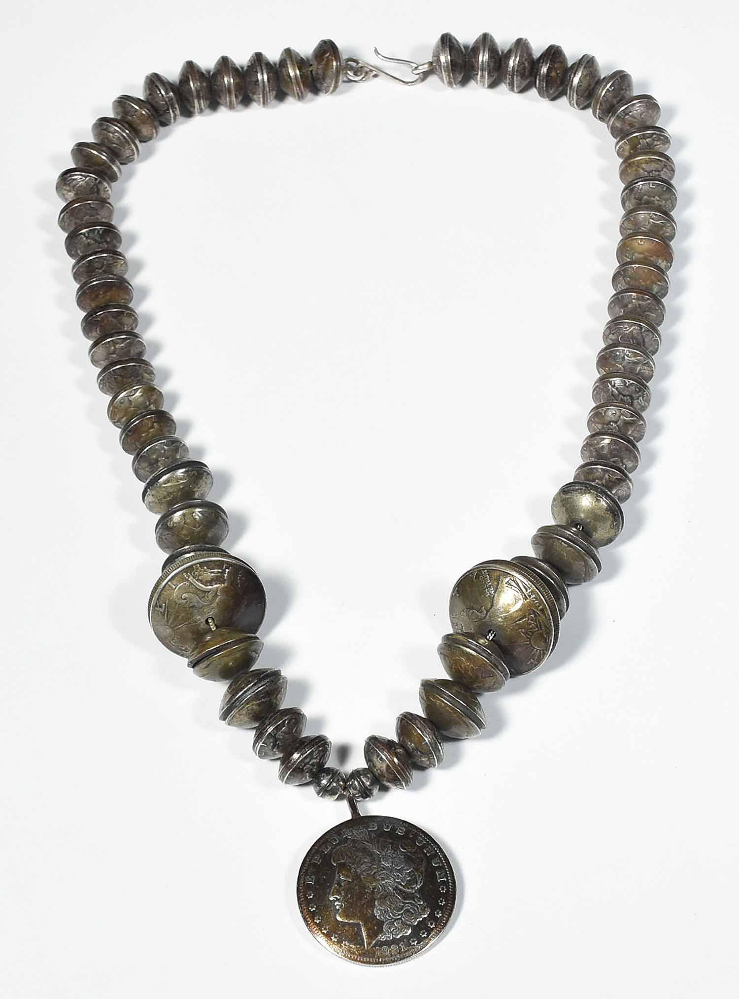 CA. 1945-50 AMERICAN SILVER COIN NECKLACE (1 of 11)
