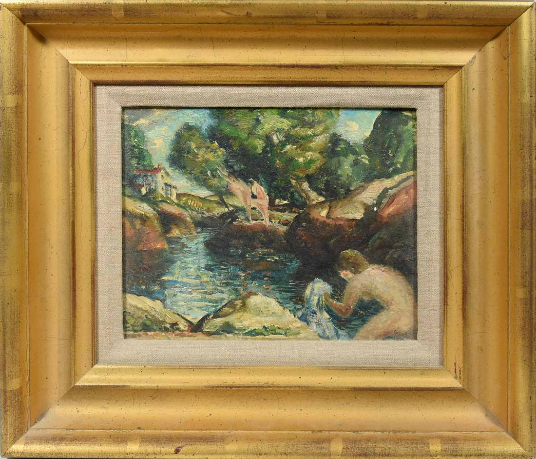 GEORGE CONSTANTINE, 20TH C. O/CB, BATHERS (1 of 7)