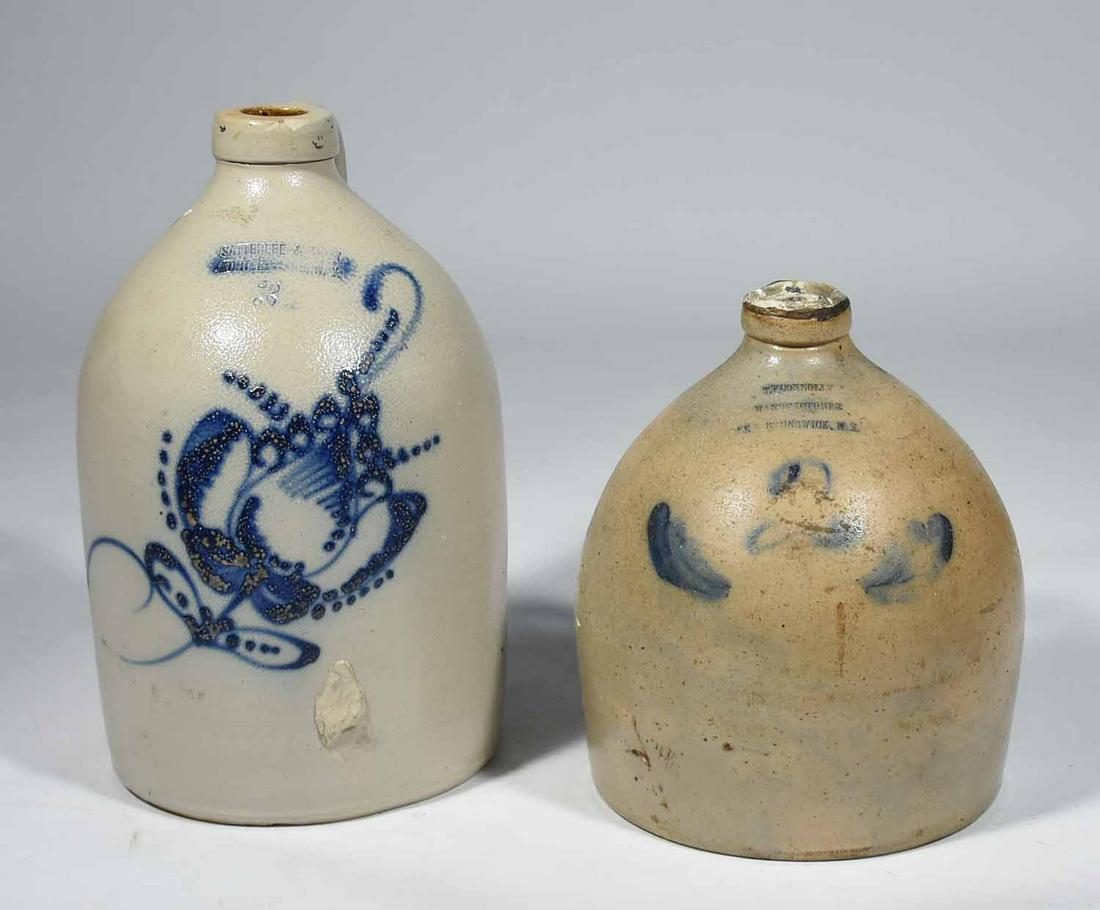 TWO 19TH C. STONEWARE JUGS: T.F. CONNOLLY, NEW (1 of 9)