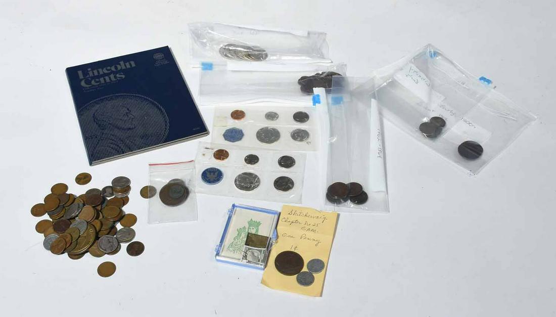 ASSORTED LOT U.S. & FOREIGN COINS & TOKENS (1 of 6)