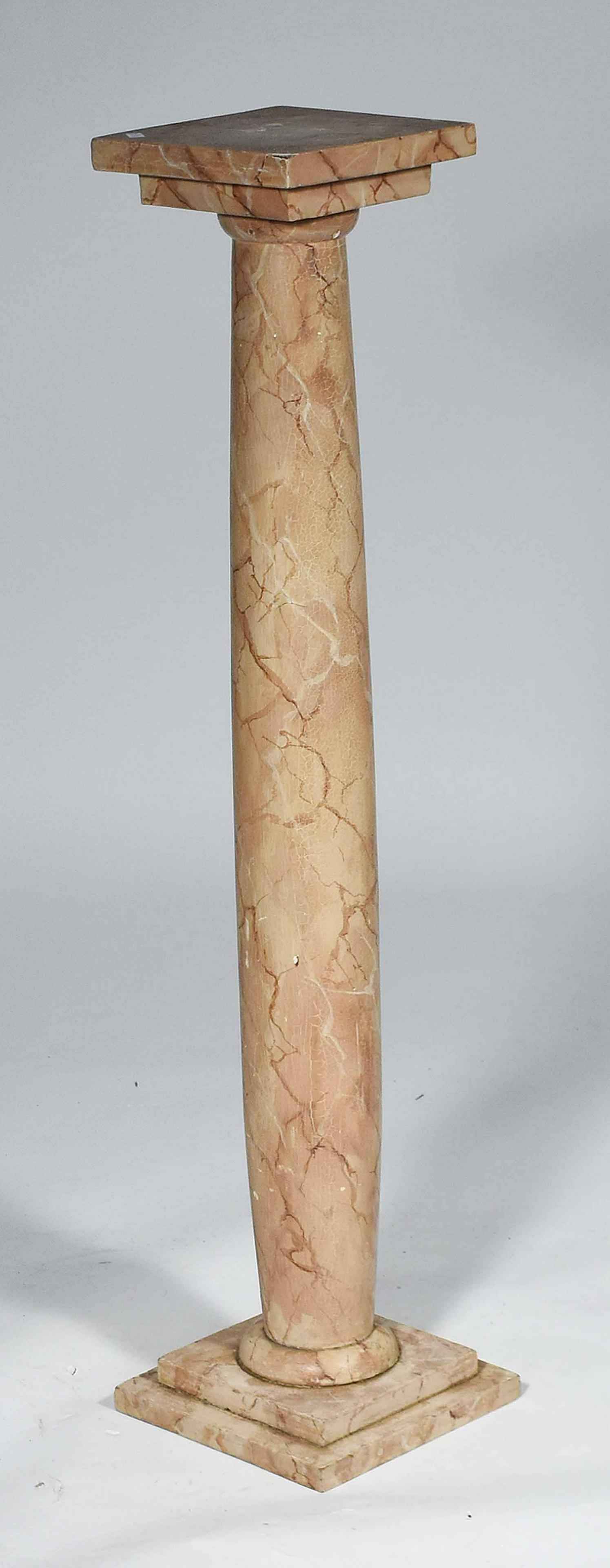 ANTIQUE FAUX-MARBLE PAINTED PEDESTAL (1 of 4)