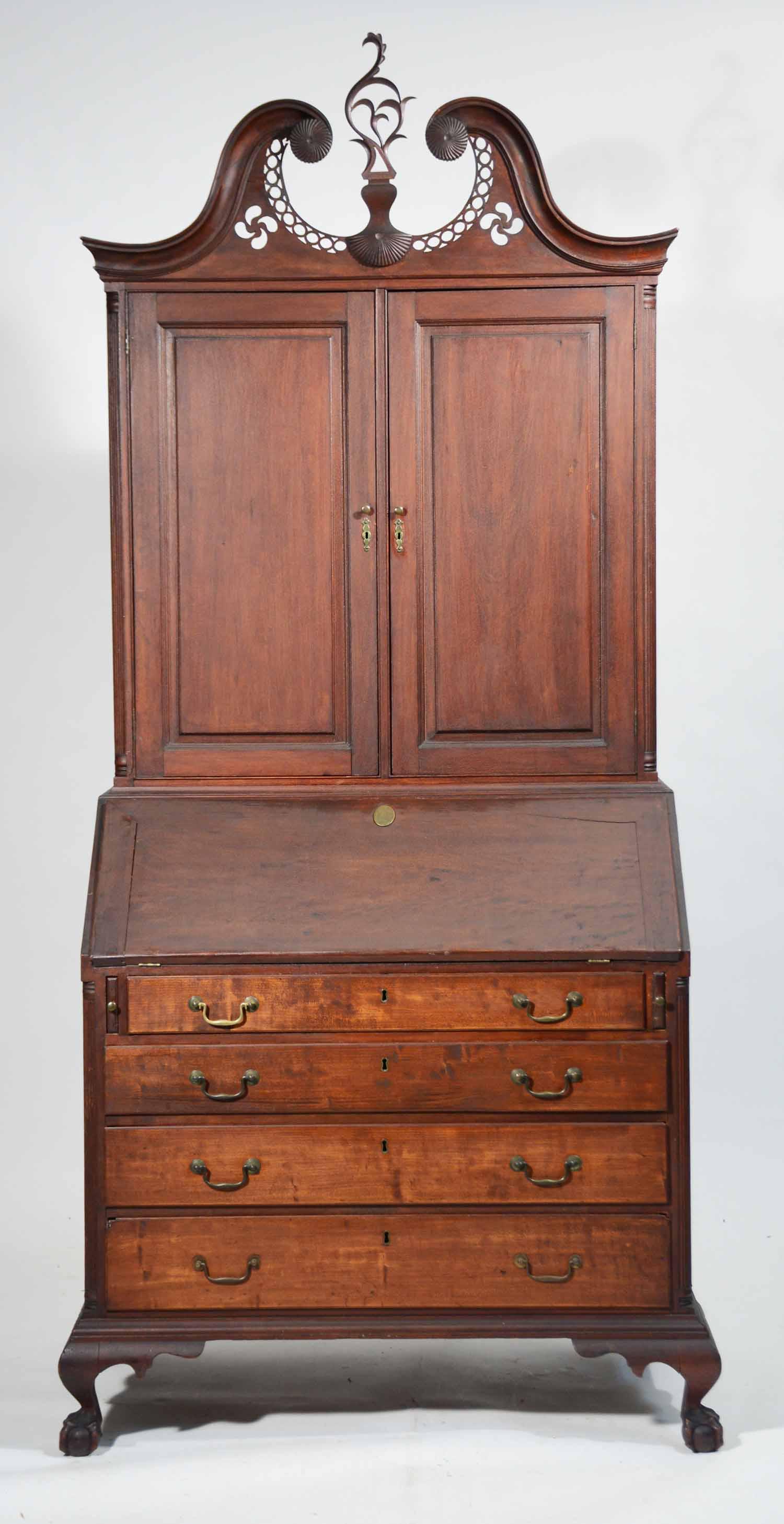 SILAS RICE CONNECTICUT CHIPPENDALE SECRETARY, CA. (1 of 13)