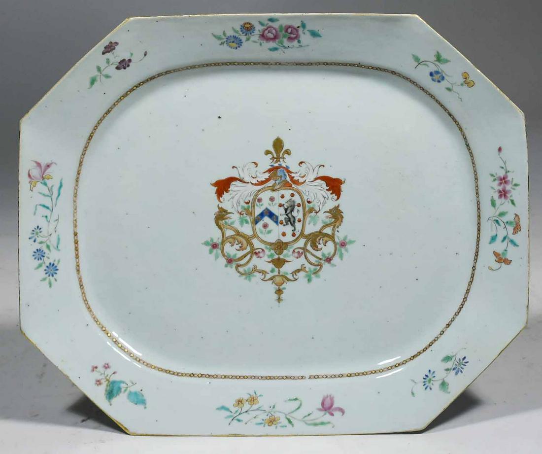 18TH C. FAMILE ROSE CHINESE EXPORT ARMORIAL PORCELAIN (1 of 5)
