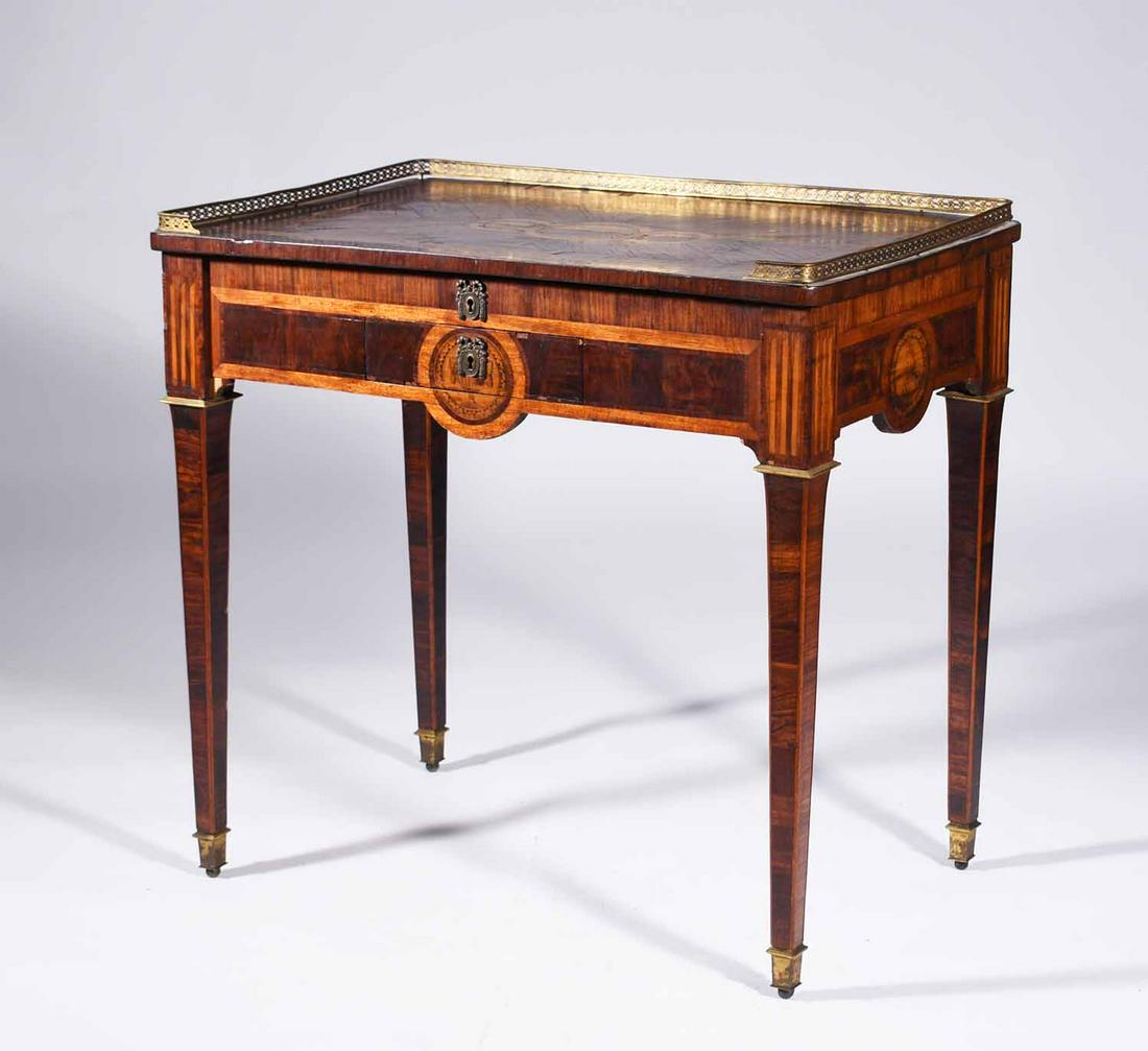 18TH C. ITALIAN INLAID WRITING DESK. (1 of 8)