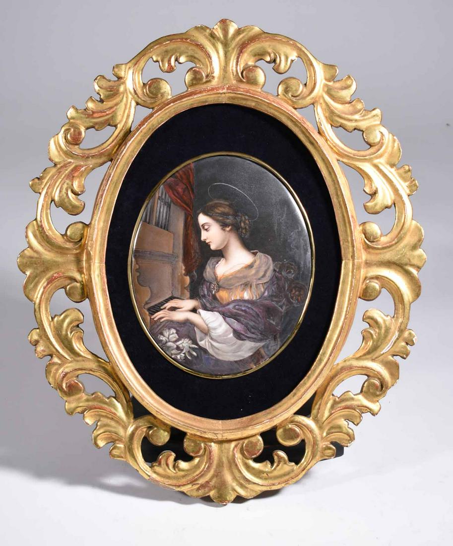 TWO GERMAN PAINTED PORCELAIN PORTRAITS. (1 of 5)