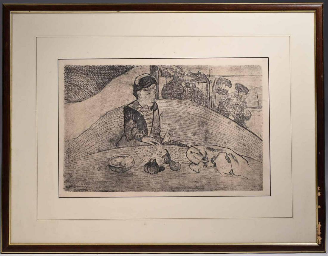 PAUL GAUGUIN SOFT-GROUND ETCHING, LA FEMME AUX FIGUES (1 of 6)