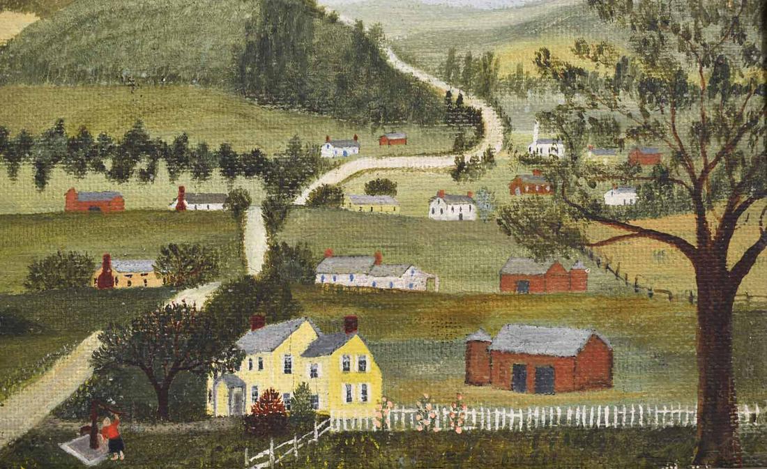 WINONA FISHER, OIL ON MASONITE, HILL ROAD 1945 (1 of 5)